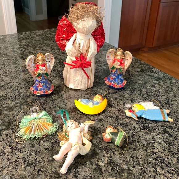 Collection of 8 Angel Christmas Holiday Ornaments - Picture 11 of 11